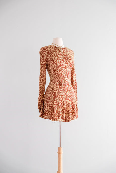 Vintage 1970's Diane Von Furstenberg Autumn Mini Dress / ML Xtabay Vintage Vintage 1970's Diane Von Furstenberg Autumn Mini Dress / ML Xtabay Vintage