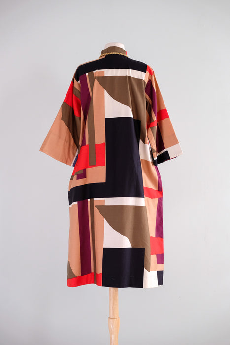 Vintage 1970's Modernist Geometric Art Dress by Catherine OGUST / ML