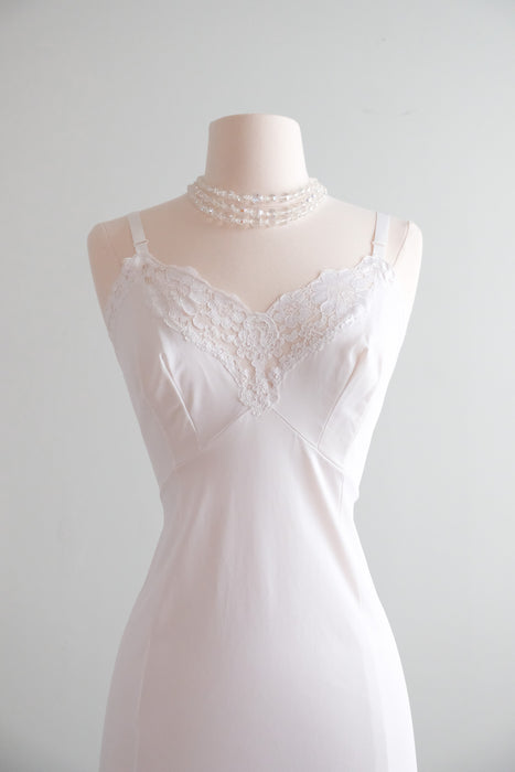 Darling 1950's White Lace Vintage Slip Dress / Sz M