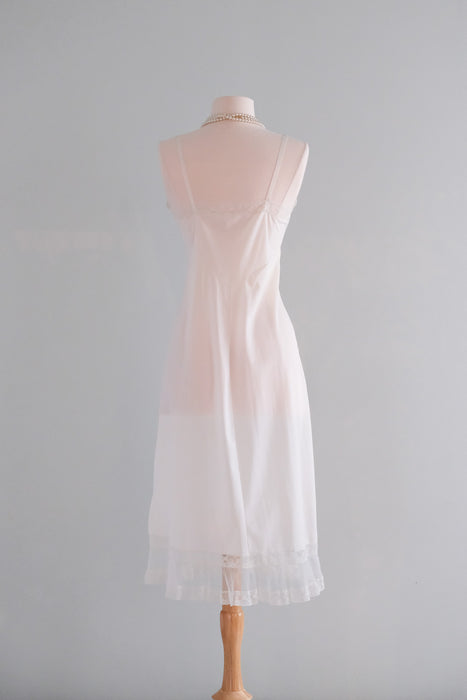 Sweetest 1950's White Sheer Lace Vintage Slip Dress with Pleated Hem / Xtabay Vintage Sweetest 1950's White Sheer Lace Vintage Slip Dress with Pleated Hem / Xtabay Vintage