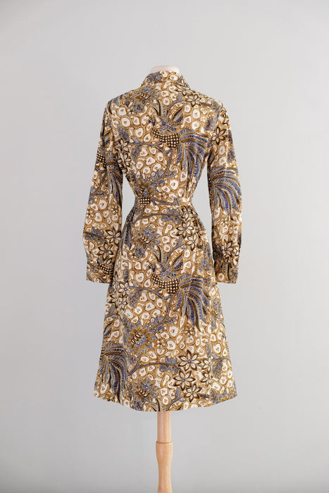 Vintage 1970's Paisley Printed Shirtwaist Dress by McMullen / ML