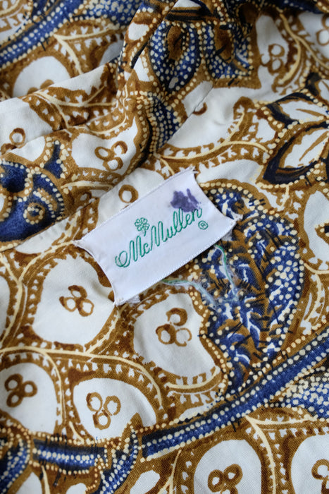 Vintage 1970's Paisley Printed Shirtwaist Dress by McMullen / ML