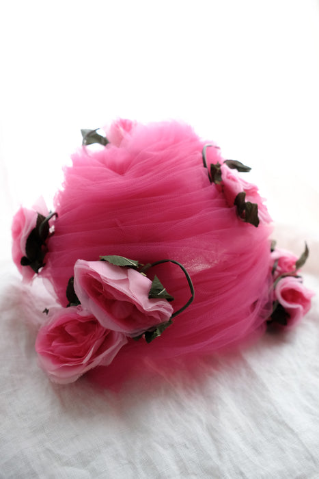 Fabulous 1960's SHOCKING Pink Turban Hat by Cathy / OS
