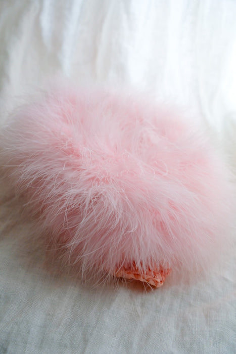 Fabulous 1960's Baby Pink Feather Cap / OS