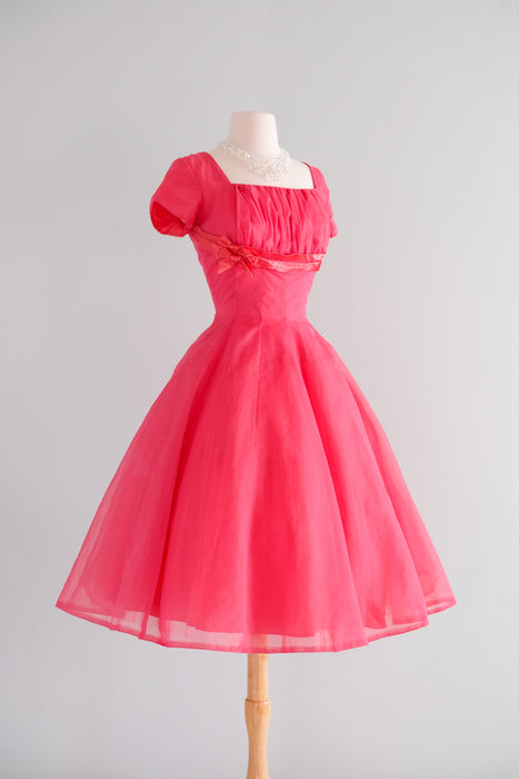 Cutest 1950's Hot Pink Cupcake Dress by Emma Domb / Sz S