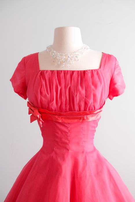 Cutest 1950's Hot Pink Cupcake Dress by Emma Domb / Sz S