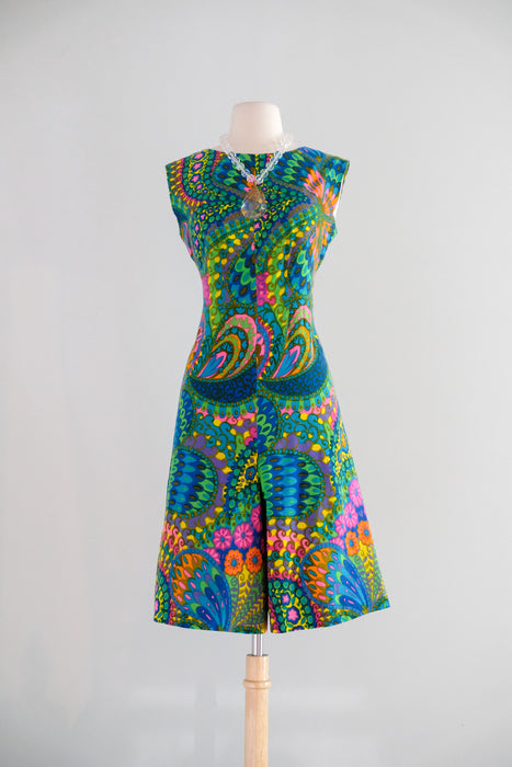 Vintage 1960's Kaleidoscopic Mod Romper by Helen Ellis / ML