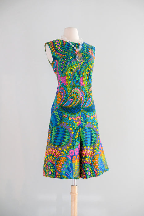 Vintage 1960's Kaleidoscopic Mod Romper by Helen Ellis / ML