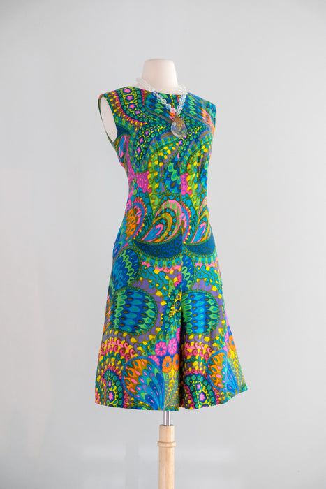 Vintage 1960's Kaleidoscopic Mod Romper by Helen Ellis / ML