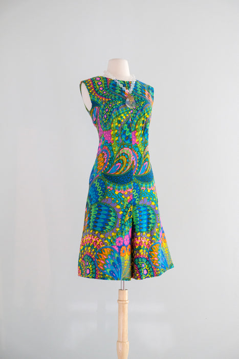 Vintage 1960's Kaleidoscopic Mod Romper by Helen Ellis / ML
