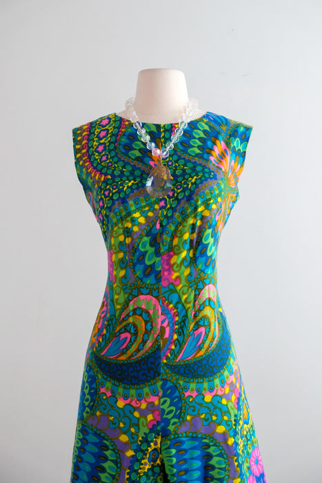 Vintage 1960's Kaleidoscopic Mod Romper by Helen Ellis / ML