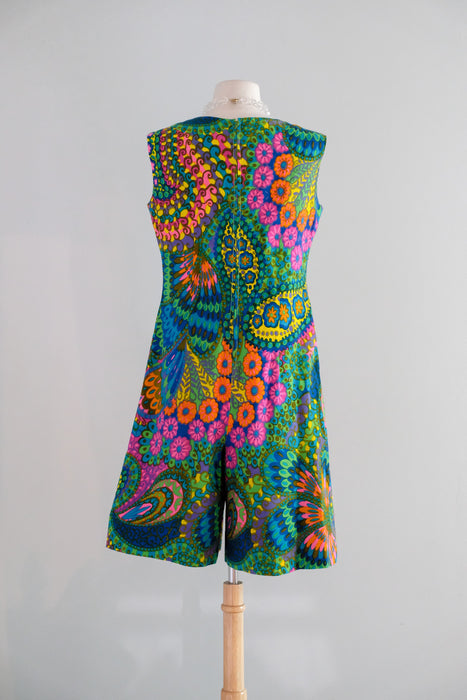 Vintage 1960's Kaleidoscopic Mod Romper by Helen Ellis / ML