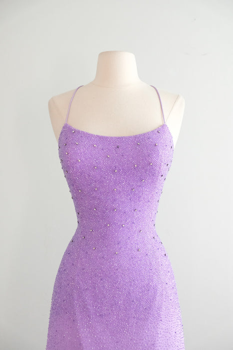 Vintage 1990's Ombre Lavender Haze Beaded Showstopper by Alyce Designs / M