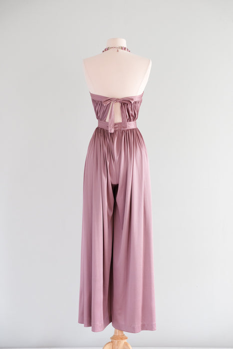 Marvelous 1970's Purple Haze Strapless Jumpsuit / Sz M