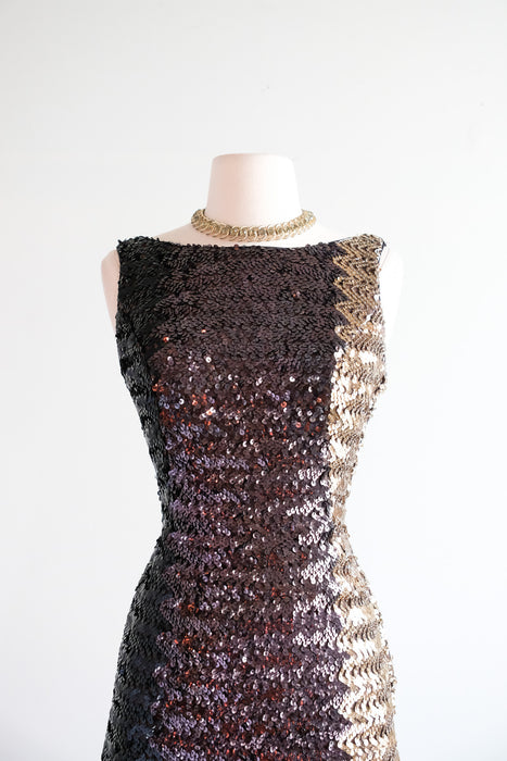 Vintage 1960's Gold Ombre Sequined Evening Gown / SM Xtabay Vintage Vintage 1960's Gold Ombre Sequined Evening Gown / SM Xtabay Vintage