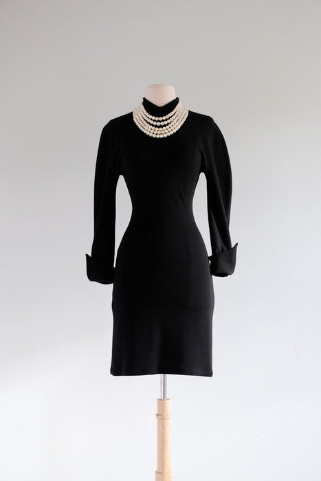 Vintage 1980's Sculptural Wool Knit Jersey Dress by Claude Montana / SM