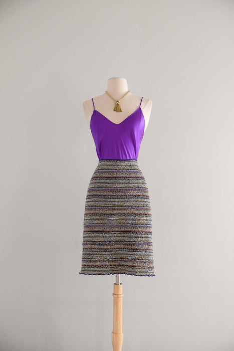 Vintage 1990's Striped Missoni Knit Skirt / L