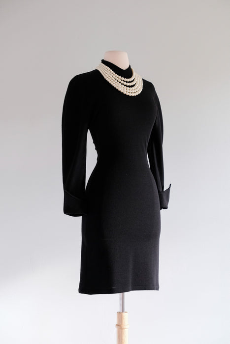 Vintage 1980's Sculptural Wool Knit Jersey Dress by Claude Montana / SM