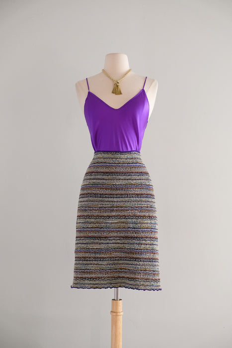 Vintage 1990's Striped Missoni Knit Skirt / L