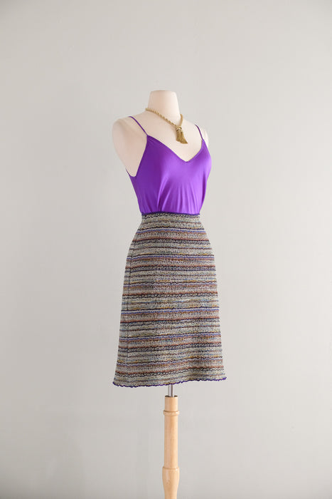 Vintage 1990's Striped Missoni Knit Skirt / L