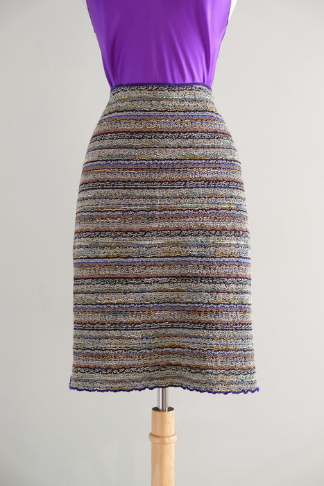 Vintage 1990's Striped Missoni Knit Skirt / L