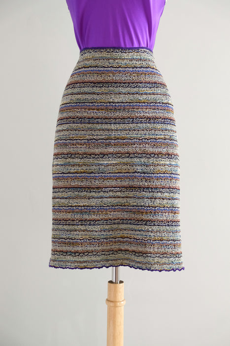 Vintage 1990's Striped Missoni Knit Skirt / L