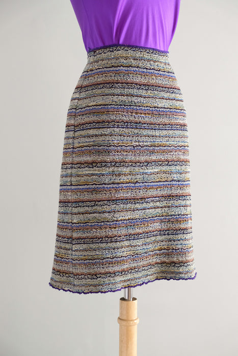 Vintage 1990's Striped Missoni Knit Skirt / L