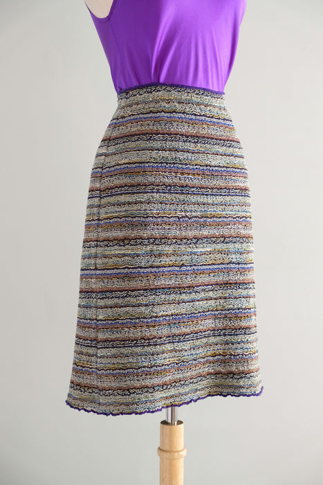 Vintage 1990's Striped Missoni Knit Skirt / L