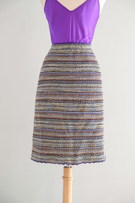 Vintage 1990's Striped Missoni Knit Skirt / L