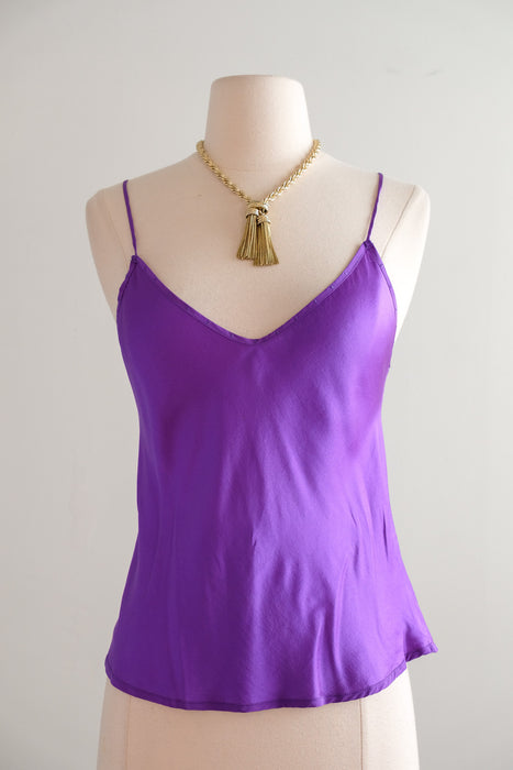 Vintage 1990's Royal Purple Silk Camisole by Saks Fifth Ave. / S