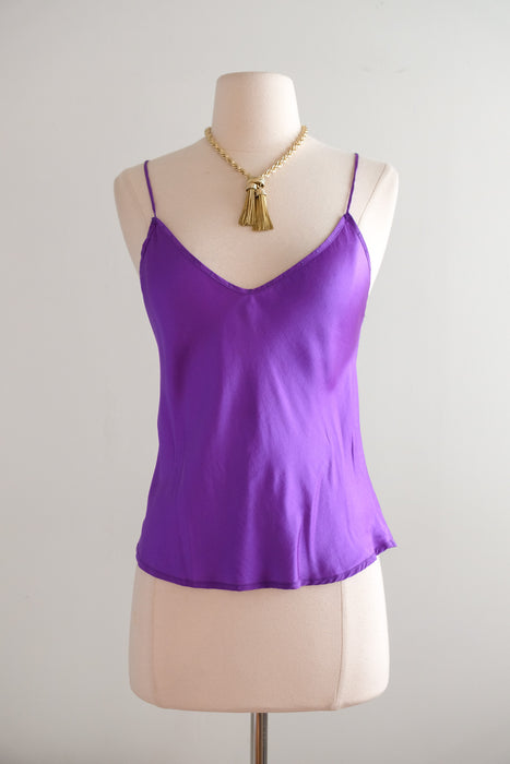 Vintage 1990's Royal Purple Silk Camisole by Saks Fifth Ave. / S