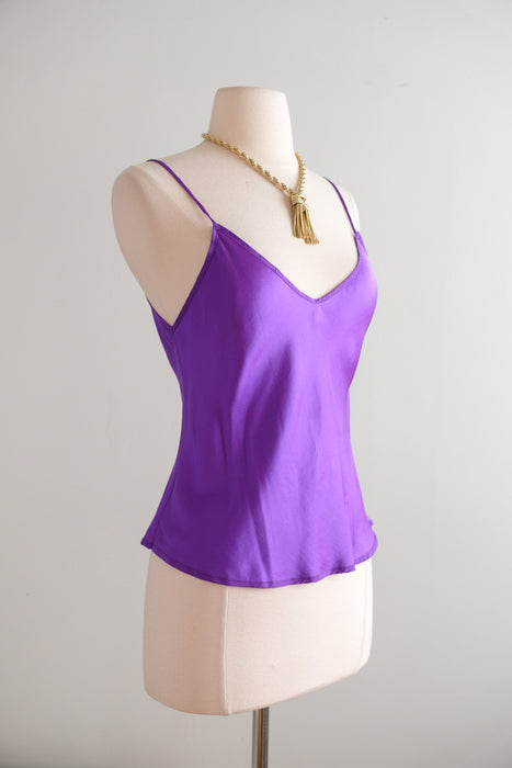 Vintage 1990's Royal Purple Silk Camisole by Saks Fifth Ave. / S