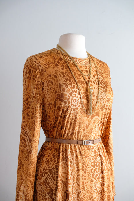 Vintage 1980's Silk Jersey Mosaic Dress by Leonard Paris / XL