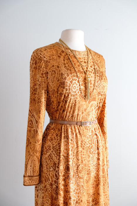 Vintage 1980's Silk Jersey Mosaic Dress by Leonard Paris / XL