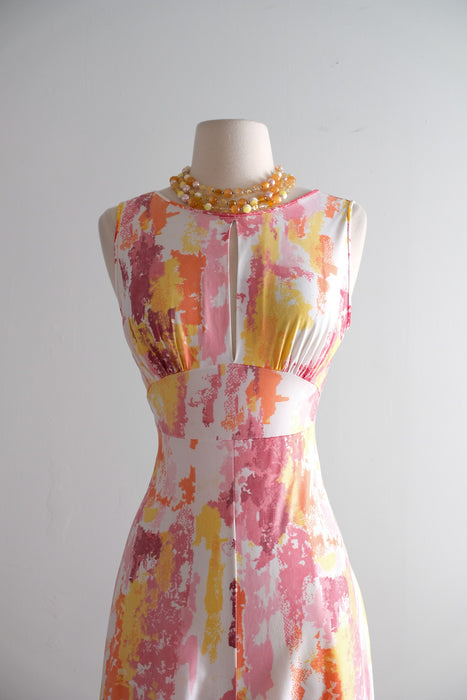 Vintage Late 1960's Grapefruit Paint Splatter Lounge Suit by Fashion Wagon / Petite S