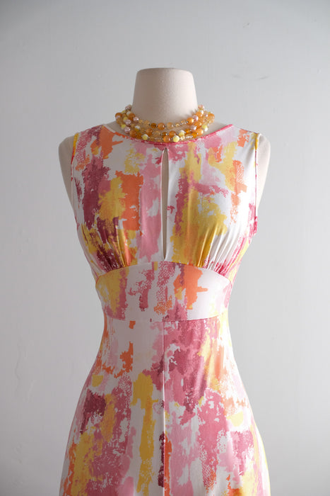 Vintage Late 1960's Grapefruit Paint Splatter Lounge Suit by Fashion Wagon / Petite S