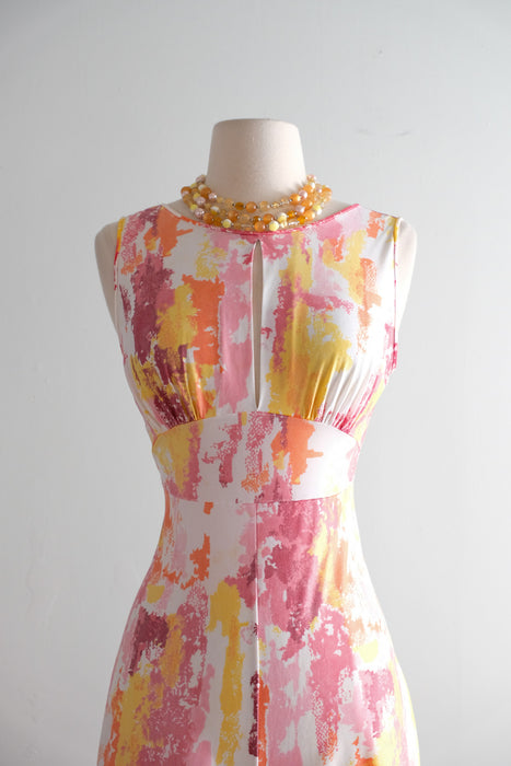 Vintage Late 1960's Grapefruit Paint Splatter Lounge Suit by Fashion Wagon / Petite S