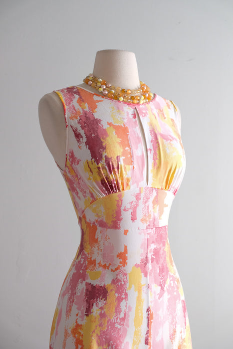 Vintage Late 1960's Grapefruit Paint Splatter Lounge Suit by Fashion Wagon / Petite S