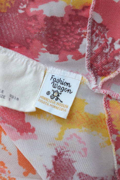 Vintage Late 1960's Grapefruit Paint Splatter Lounge Suit by Fashion Wagon / Petite S