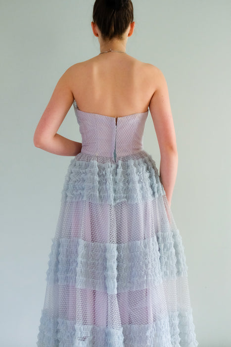 Darling 1950's Hydrangea Haze Party Dress / Sz XS