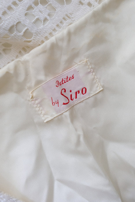 Vintage 1960’s Ivory Crochet Cotton Lace Mini Dress by Siro / S