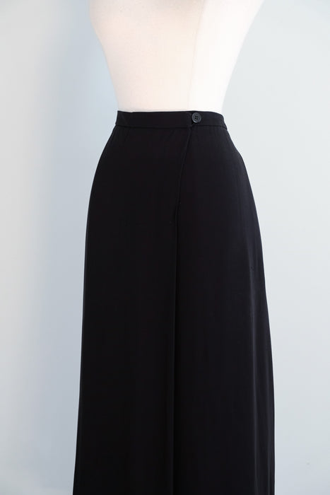 Vintage 1990's Black & Ivory Pleated Two Piece Ensemble by Giorgio Armani / M