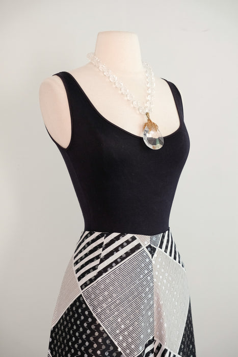 Vintage 1970's DISCO QUEEN Silver Lurex Plaid Palazzo Pants with Matching Jacket / M