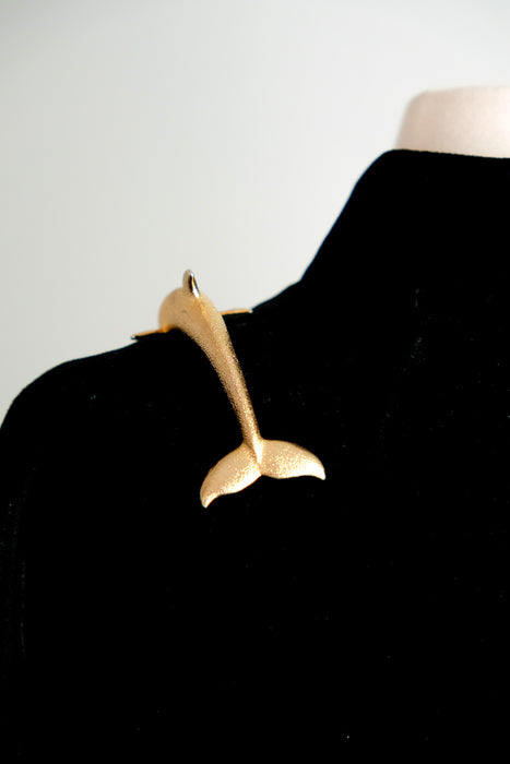 Avant Garde Gold Dolphin Shoulder Brooch