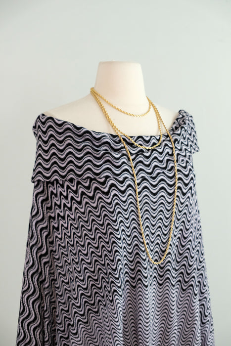 Vintage 2000's Space Dyed Wave Knit Poncho By Missoni / M