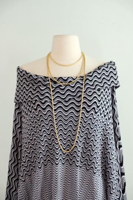 Vintage 2000's Space Dyed Wave Knit Poncho By Missoni / M