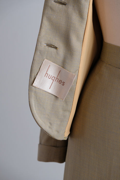 Impeccable Vintage 1940's Beige Light Weight Wool Suit by Koolskin / SM