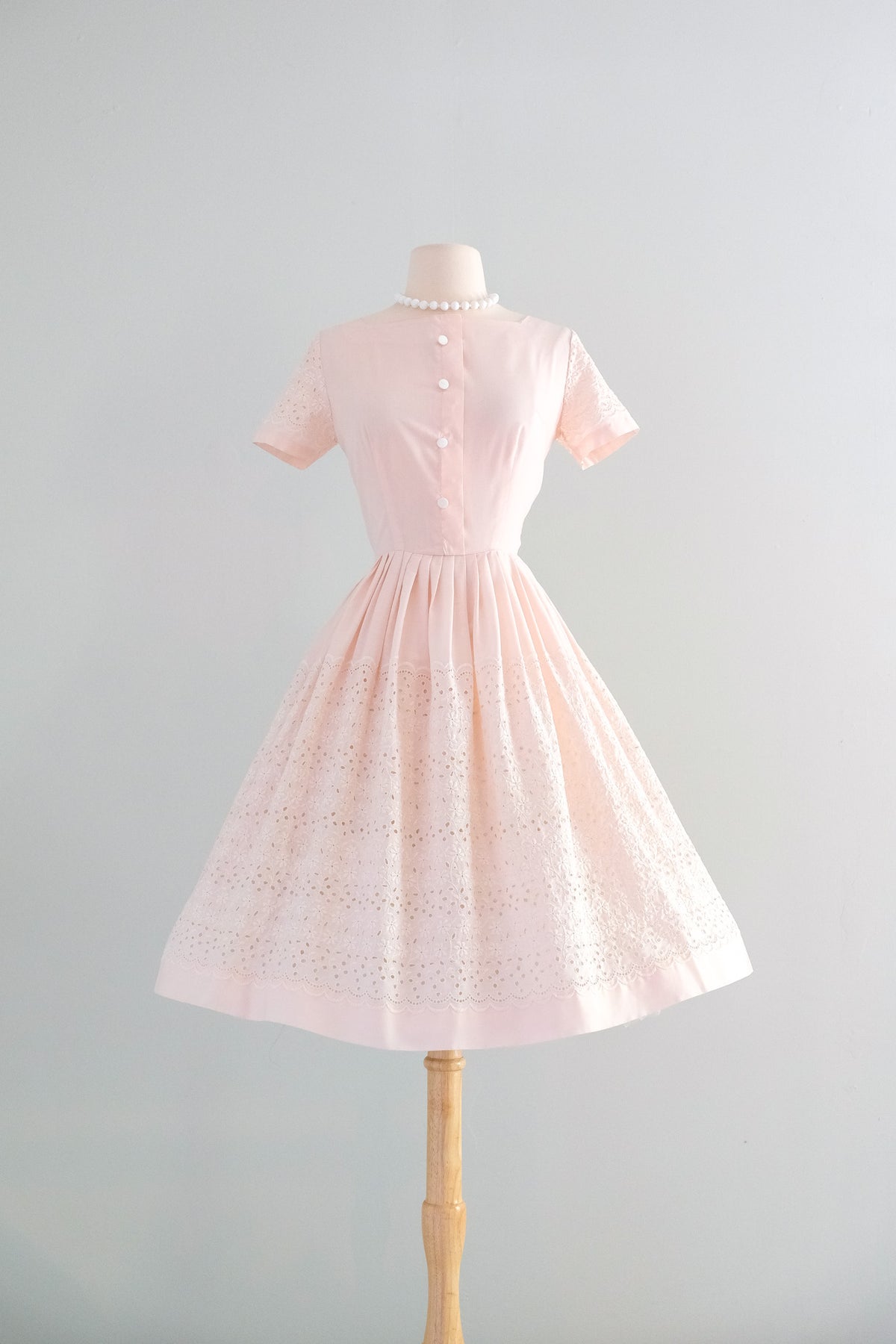 open lace back dress Pink Smocked Lilliputian Bazaar 1940's Vintage Best & Co Child's dress –  Modig