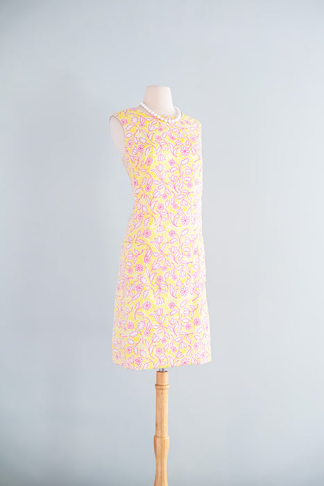 The Lilly! 1960's Strawberry Lemonade Floral Summer Shift Dress by Lilly Pulitzer / Sz ML