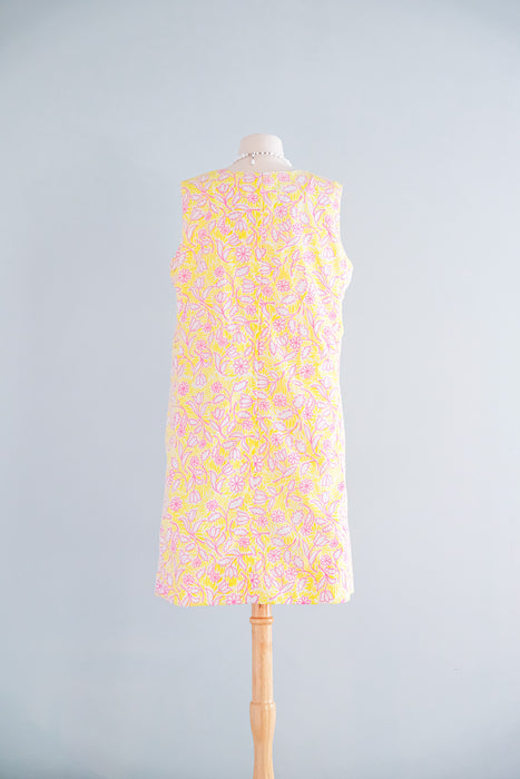 The Lilly! 1960's Strawberry Lemonade Floral Summer Shift Dress by Lilly Pulitzer / Sz ML